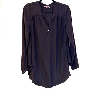 Calypso St. Barth Brown Satin Top Sz Small Resortwear Beach Tropical Vacation